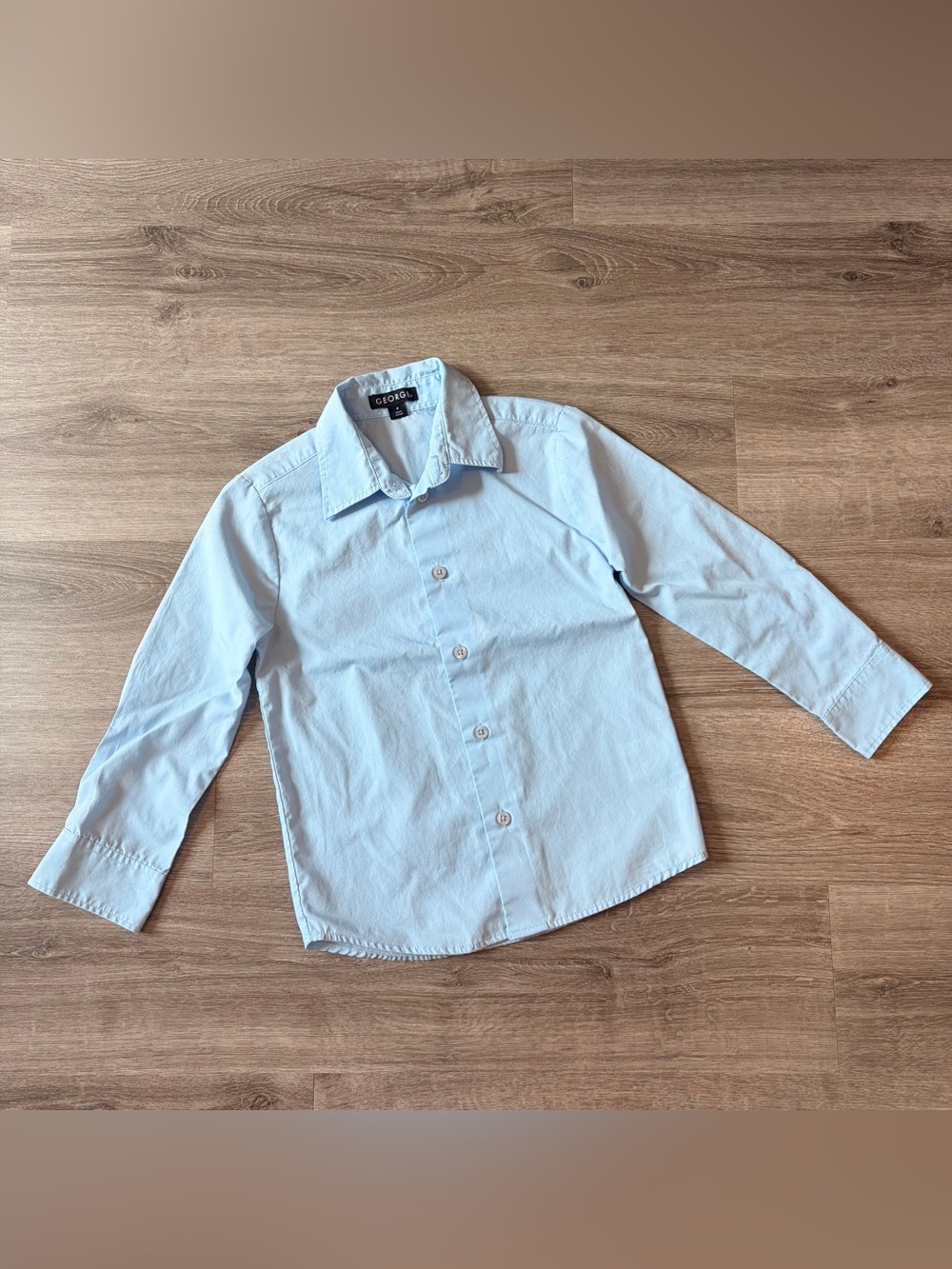 George boys light blue long sleeve button down shirt
